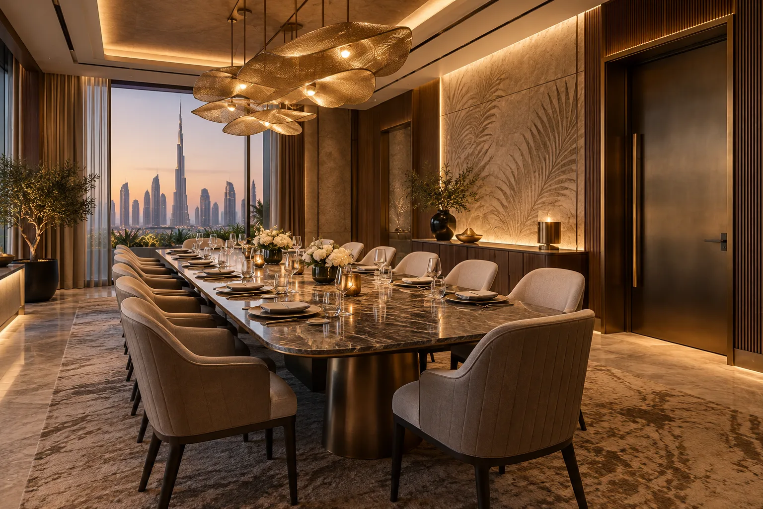 Illustrative restaurant private dining room