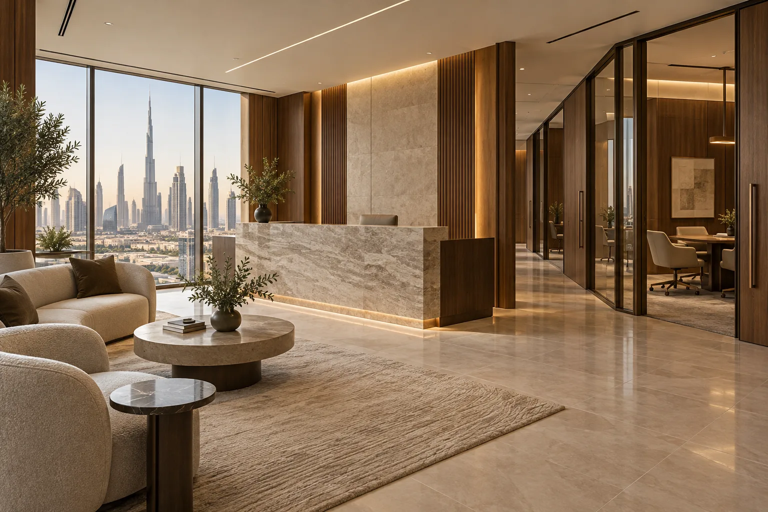 Illustrative professional-services office with private client meeting rooms