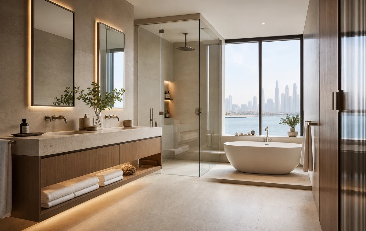 Luxury bathroom design Dubai Creek Harbour