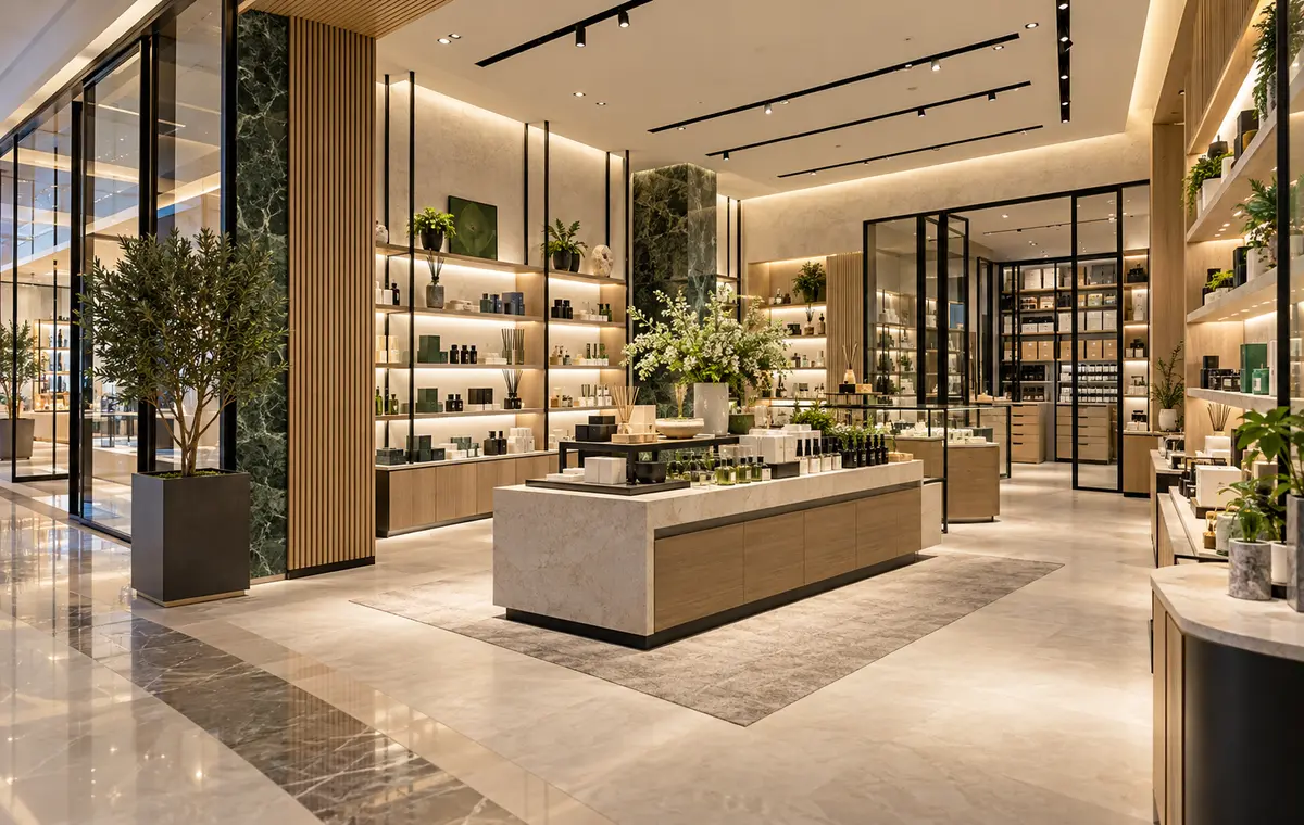 Dubai retail fit-out rollout with modular displays, lighting and consistent brand presentation